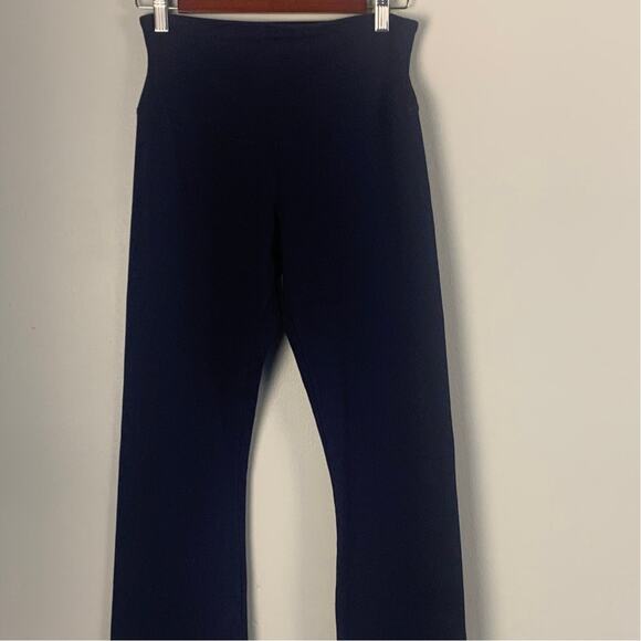 Yummie Navy Blue Cotton Stretch Yoga Pants with Wide Legs Size Medium - Picture 2 of 12